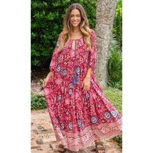 Natural Life Auguste Boho Maxi Dress Size XS